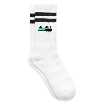 Anwalt Statement Karriere Beruf Geld Verdienen Job - Gestreifte Tennissocken - Weiß/Schwarz - Rechts