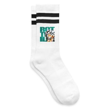 Rottweiler Portrait - Gestreifte Tennissocken - Weiß/Schwarz - Rechts