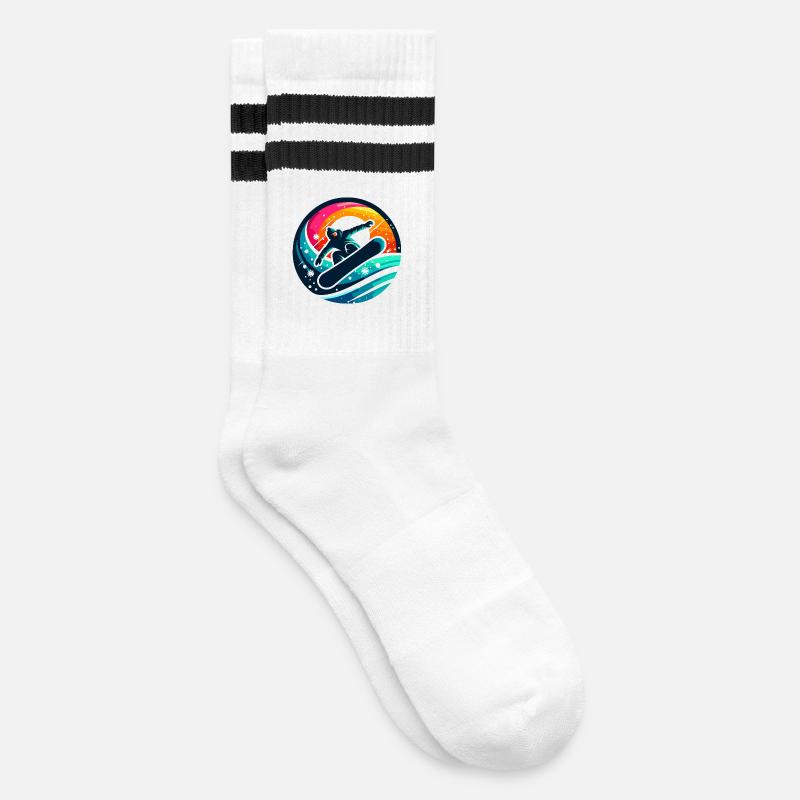 Vibrations de l'Évolution du Snowboard - Chaussettes de tennis - blanc/noir