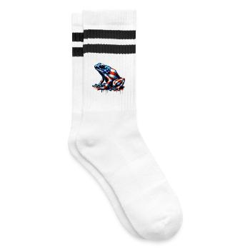 Poison dart frog USA - Striped tennis socks - white/black - Right