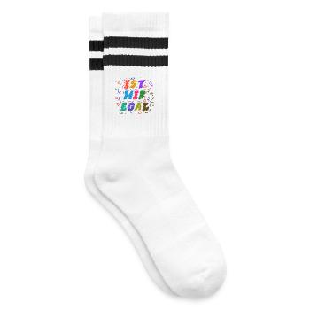 Ist Mir Egal Statement Gleichgültig Chill - Gestreifte Tennissocken - Weiß/Schwarz - Rechts