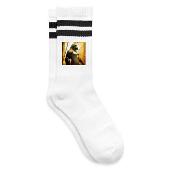 Gorilla 03 - K - Striped tennis socks - white/black - Right