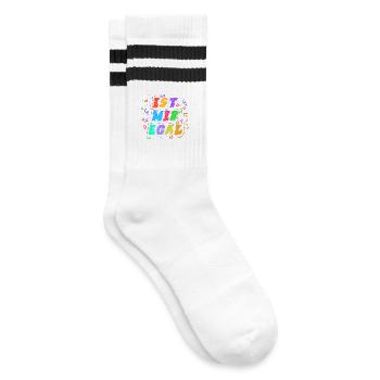 Ist Mir Egal Statement Gleichgültig Haltung - Gestreifte Tennissocken - Weiß/Schwarz - Rechts