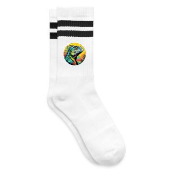 Art de l’iguane - Chaussettes de tennis - blanc/noir - Droite