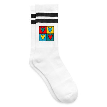 VALENTINSTAG. Junggesellinnenabschied. ICH LIEBE DICH. ICH LIEBE DICH. LIEBE - Gestreifte Tennissocken - Weiß/Schwarz - Rechts