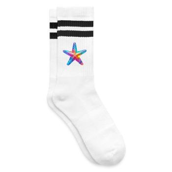 Seestern - Gestreifte Tennissocken - Weiß/Schwarz - Rechts