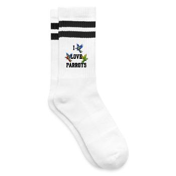 Perroquet, Animaux De Zoo, Jungle, Oiseaux, Déclaration Afrique - Chaussettes de tennis - blanc/noir - Droite