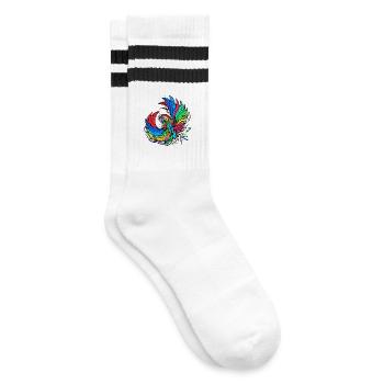 Animal Animal Lover Pet Bird Parrot Zoo - Striped tennis socks - white/black - Right