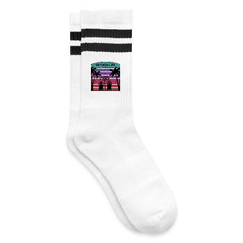 Vie de retraité avec plage et palmiers. - Chaussettes de tennis - blanc/noir - Droite