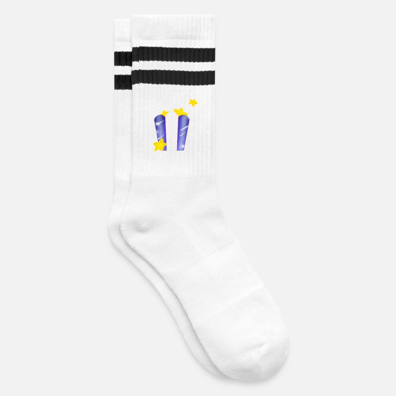 Star bag! - Striped tennis socks - white/black