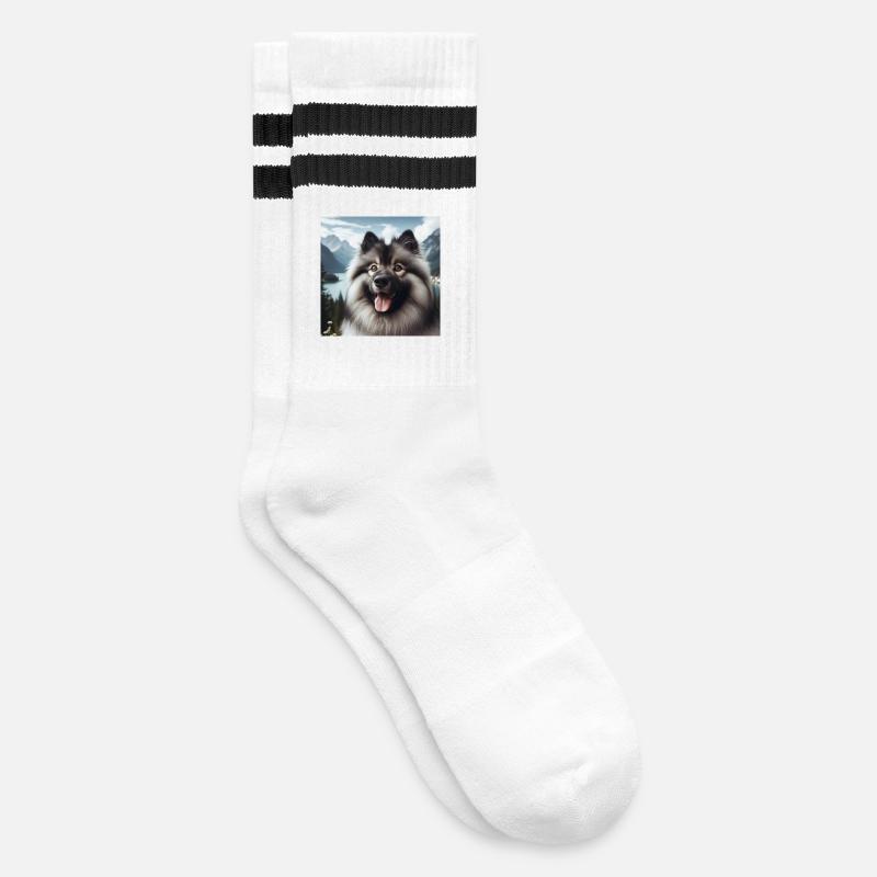 Joyeux Wolfspitz - Chaussettes de tennis - blanc/noir