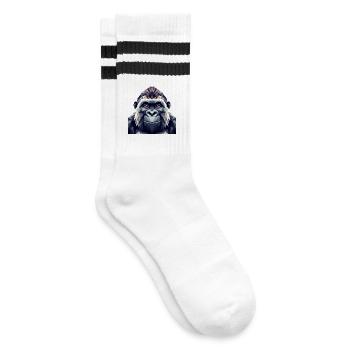 Un singe de style polygonal - Chaussettes de tennis - blanc/noir - Droite