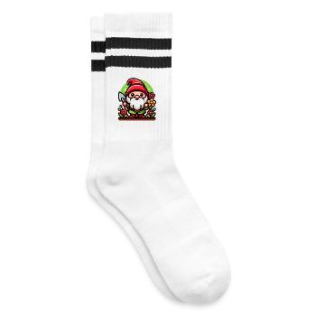 Garten des Gnoms: Die blühende Festung - Gestreifte Tennissocken - Weiß/Schwarz - Rechts