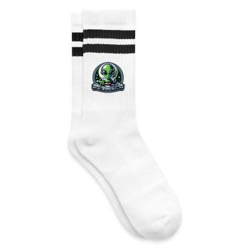 Galactic Grooves: The Extraterrestrial DJ - Striped tennis socks - white/black - Right
