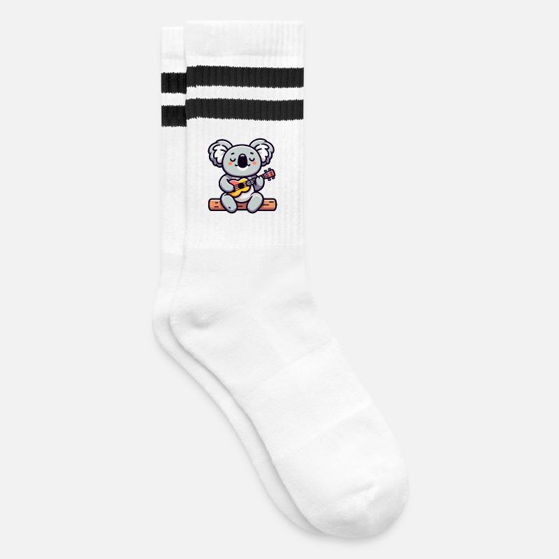 Koala Chords: The Eucalyptus Melodist - Striped tennis socks - white/black
