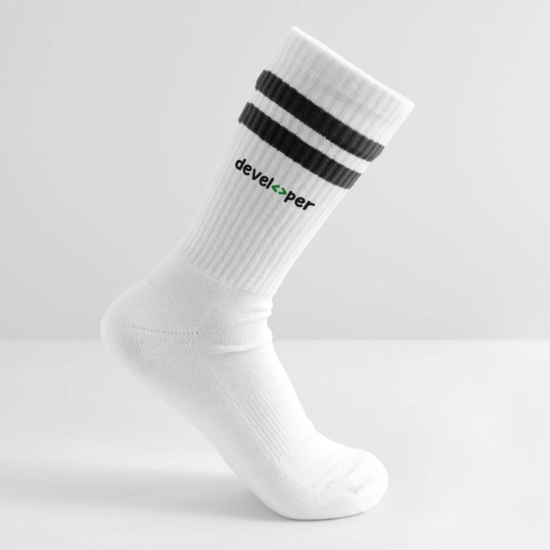 Developer Spruch Coden Softwareentwickler Nerd Gestreifte Tennissocken