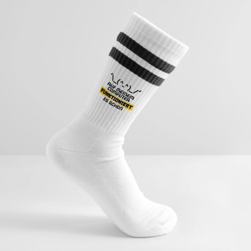 Developer Statement Code Skripting Programmierer Gestreifte Tennissocken