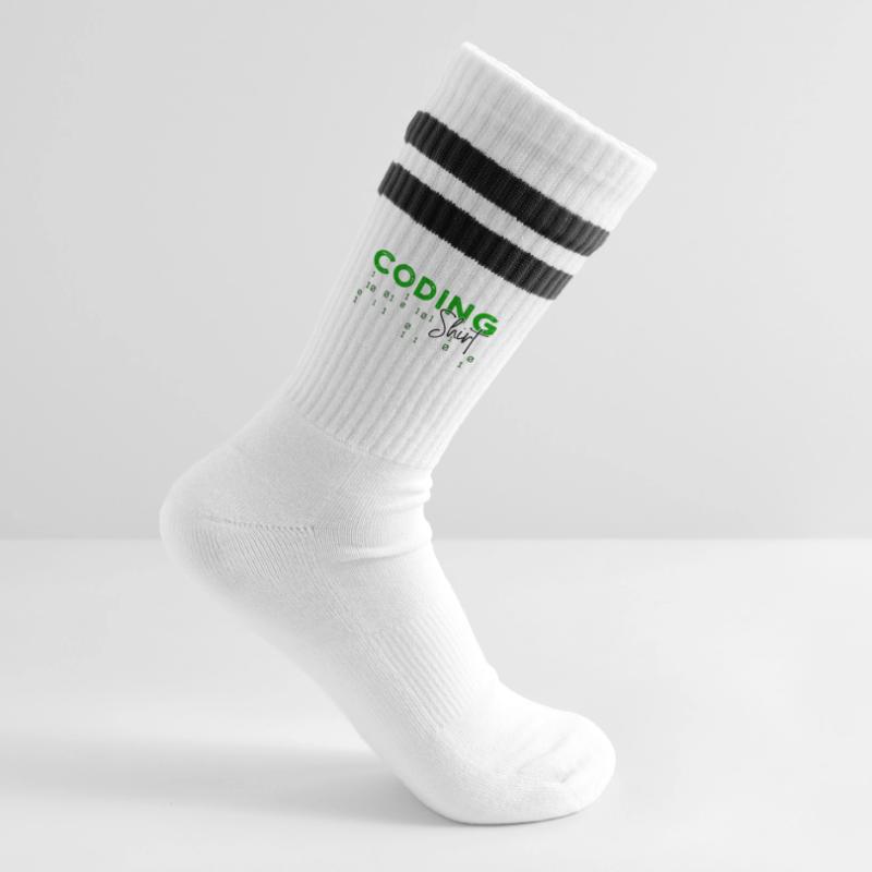 Coden Developer Programmer Web Developer Saying Striped tennis socks