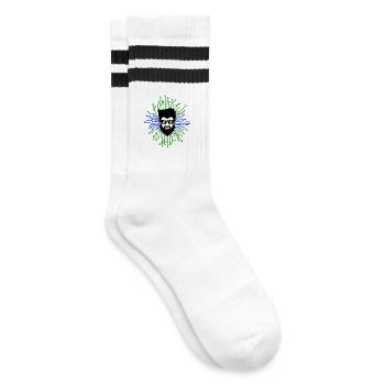 Nerd Developer Computer Code Informatik Debug - Gestreifte Tennissocken - Weiß/Schwarz - Rechts