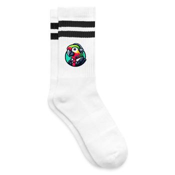 Parrot Professioneller Chat-Support - Gestreifte Tennissocken - Weiß/Schwarz - Rechts