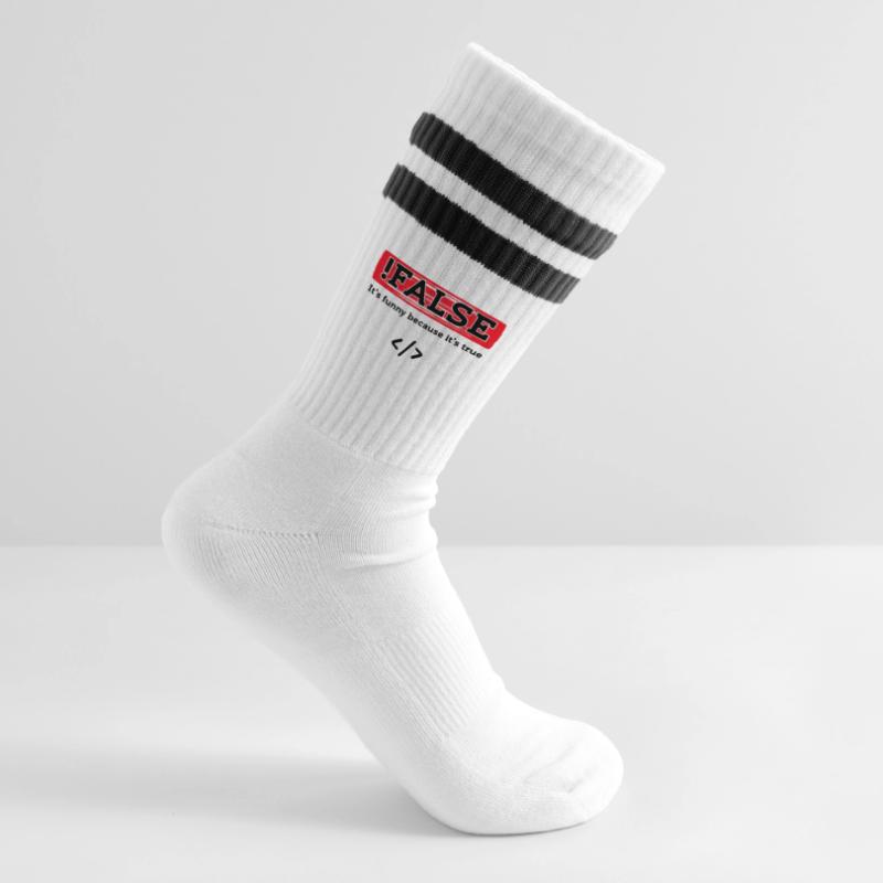 Code Debug Programmer Developer Funny Sayings Striped tennis socks