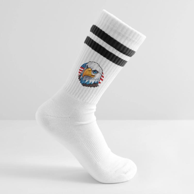 Drapeau des États-Unis Eaglehead Bald Eagle Chaussettes de tennis