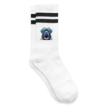 Mastiff des Alpes Chien Race Coloré Dessin Animé Kawaii - Chaussettes de tennis - blanc/noir - Droite