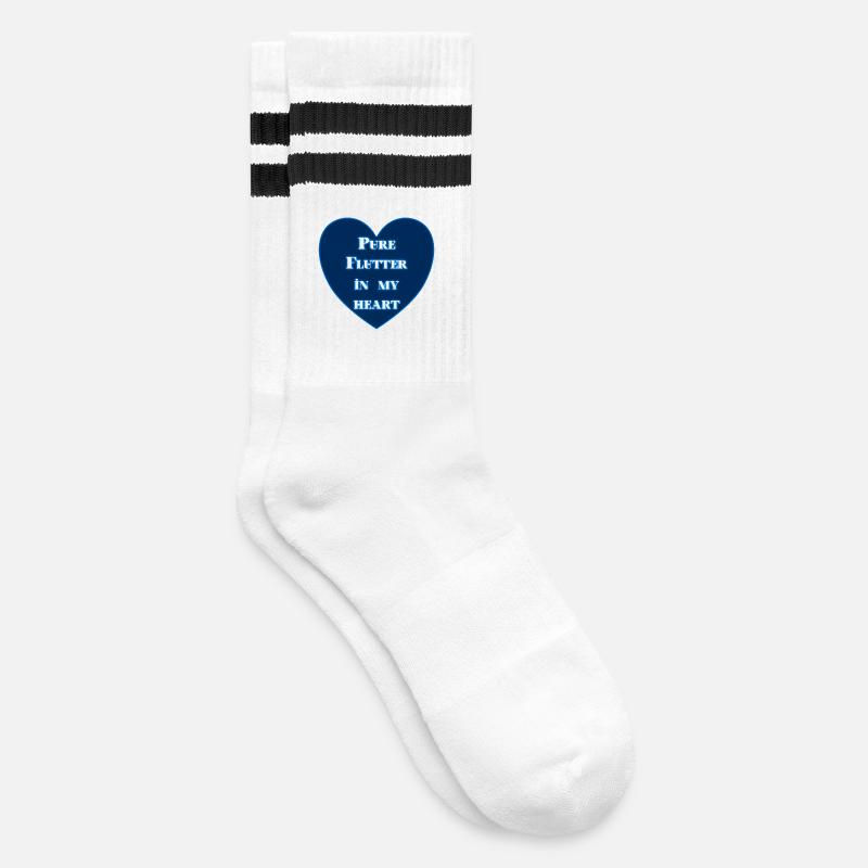 Pure Flutter In My Heart - Striped tennis socks - white/black
