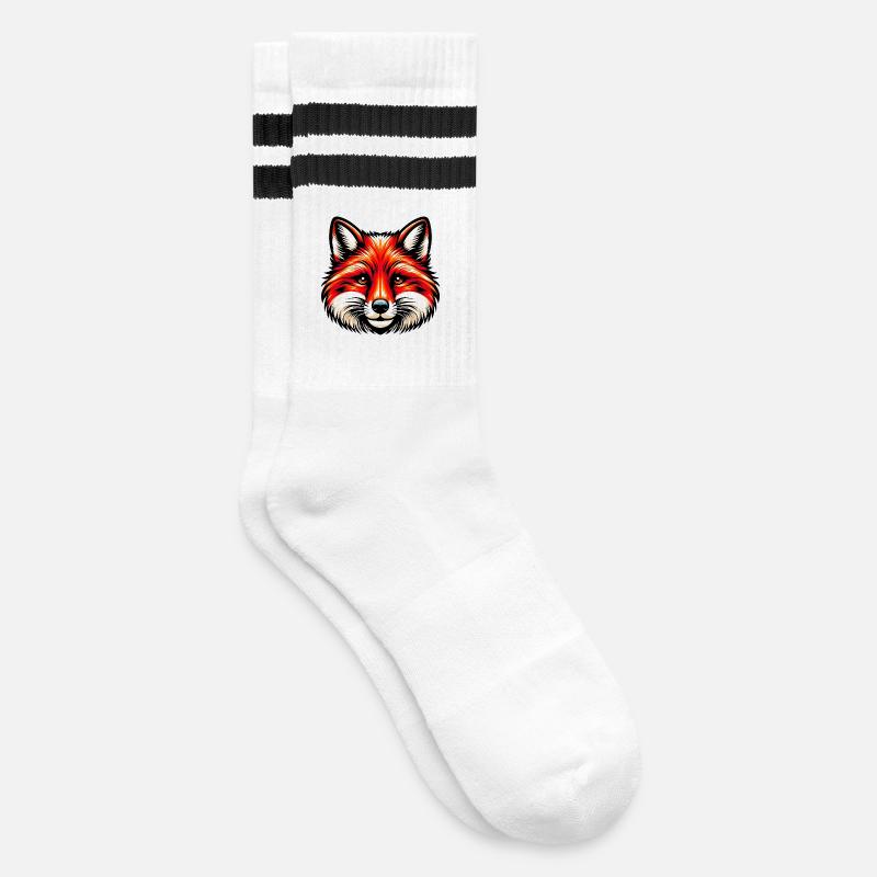 Fuchs - Gestreifte Tennissocken - Weiß/Schwarz