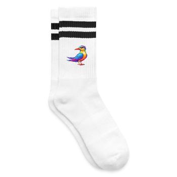 Terne coloré Kawaii dessin animé Personnage oiseau - Chaussettes de tennis - blanc/noir - Droite