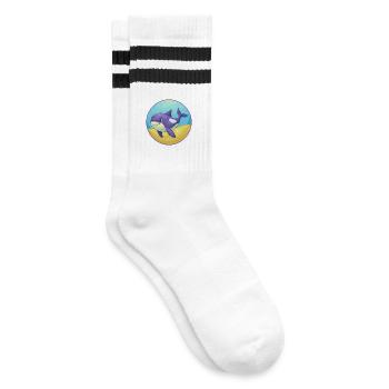 Orque mignon Kawaii dessin animé Clipart Animal de compagnie - Chaussettes de tennis - blanc/noir - Droite