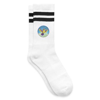 colibri mignon kawaii dessin animé clipart animal de compagnie - Chaussettes de tennis - blanc/noir - Droite