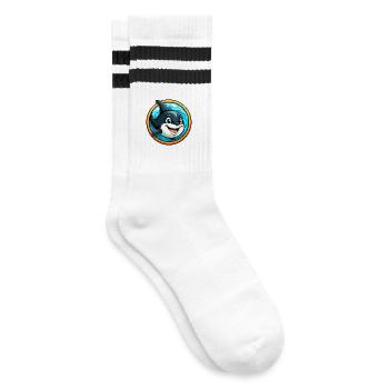 Orca coloré kawaii dessin animé personnage Clipart animal de compagnie - Chaussettes de tennis - blanc/noir - Droite