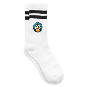 Penguin Colorful Kawaii Cartoon Character Clipart - Striped tennis socks - white/black - Right