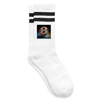 Symbol 1 - Striped tennis socks - white/black - Right