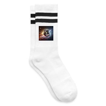 Symbol 3 - Striped tennis socks - white/black - Right