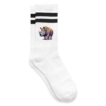 Rhinocéros - Chaussettes de tennis - blanc/noir - Droite