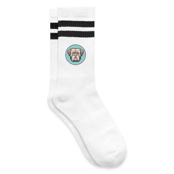 Français Bordeaux Mastiff Chien Race Dessin animé Kawaii - Chaussettes de tennis - blanc/noir - Droite
