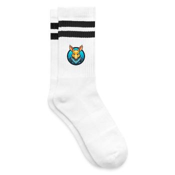 Aardvark Colorful Kawaii Cartoon Character Clipart - Striped tennis socks - white/black - Right