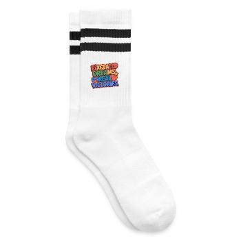 PIXELIGE TRÄUME, ECHTE SIEGE, SPIELE - Gestreifte Tennissocken - Weiß/Schwarz - Rechts