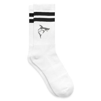 SHARK - Striped tennis socks - white/black - Right