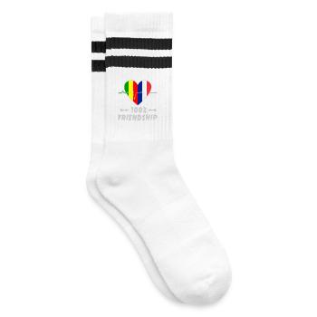 100 % amitié entre le Mali et la France - Chaussettes de tennis - blanc/noir - Droite