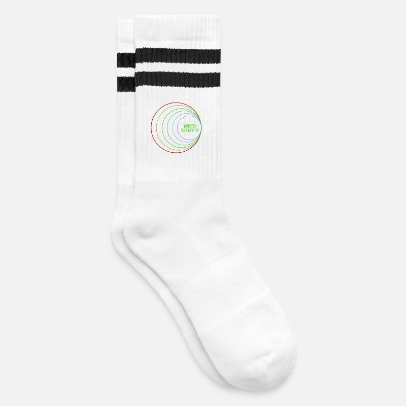 Red Shift - Striped tennis socks - white/black