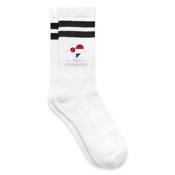 Japan and the Netherlands 100% friendship - Striped tennis socks - white/black - Right