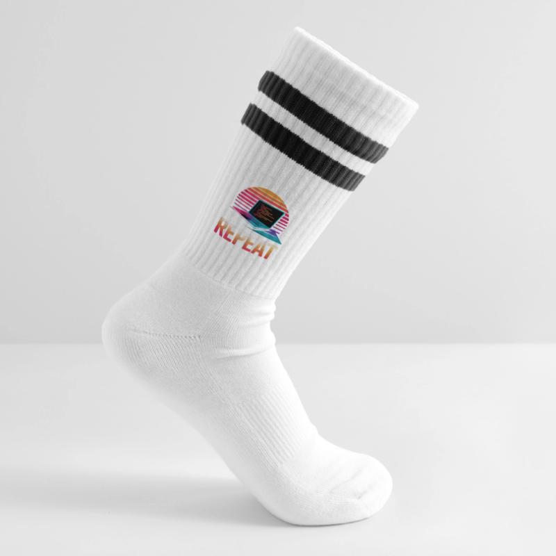 Sleep Eat Code Repeat Gift Programmeur Développeur Chaussettes de tennis