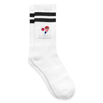 Japan and Croatia 100% friendship - Striped tennis socks - white/black - Right