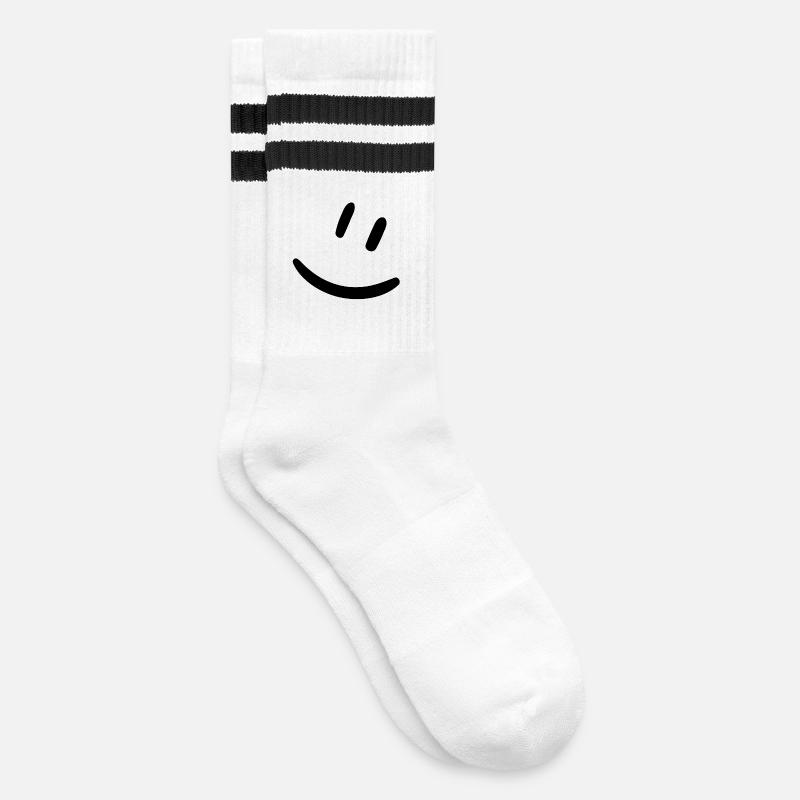 Smily schwarz - Gestreifte Tennissocken - Weiß/Schwarz