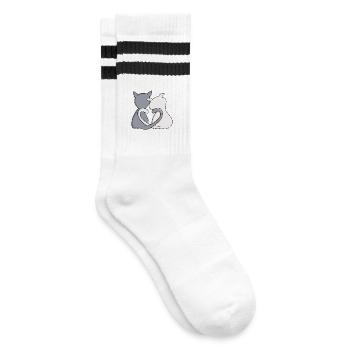 Liebe ist das Beste im Leben - Gestreifte Tennissocken - Weiß/Schwarz - Rechts