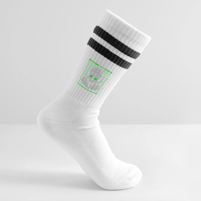 Became a Coder – Cyber Dog Binary Striped tennis socks