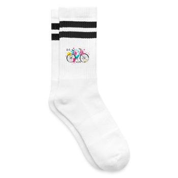 Ride the Art of Life Vibrant Watercolor Bicycle - Chaussettes de tennis - blanc/noir - Droite